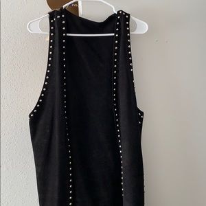 Black Crazy Train Fringe Vest